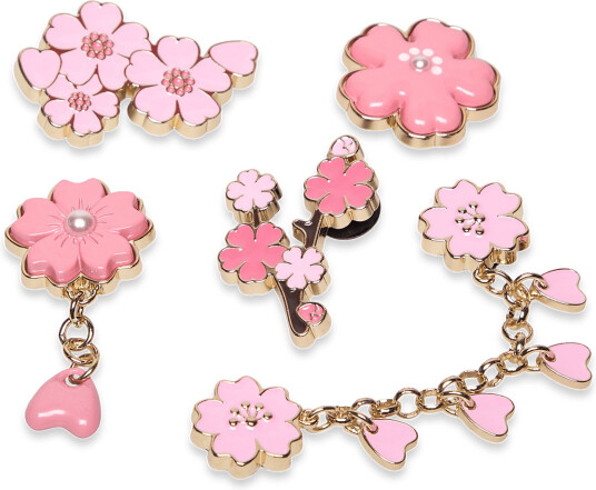 Crocs Blooming Cherry Blossom 5 Pack   Pink   ONE SIZE