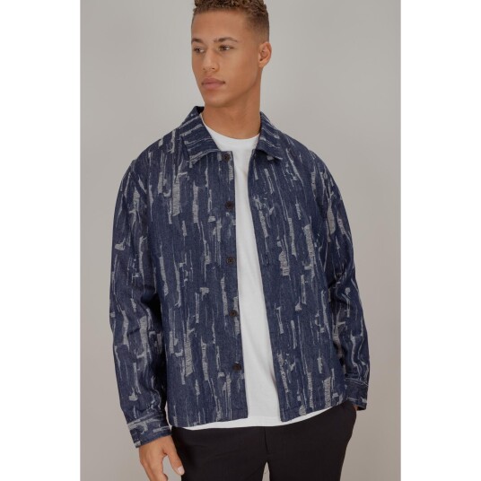 Joaquin Overshirt Dark Denim S Denim structure shirt