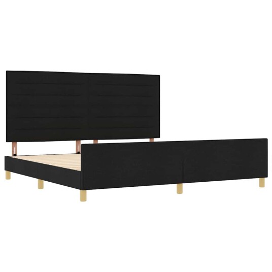 Svart Stoff Sengramme 200x200 cm