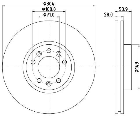 Bremseskive HELLA 8DD 355 125-411