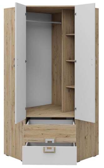 Garderobe Hermanboda 87x87x190 cm Beige / Hvit