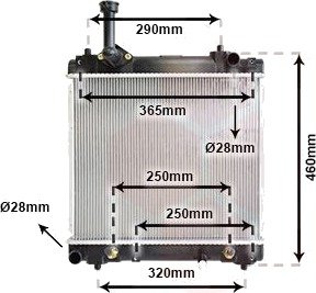 Radiator, motorkjøling VAN WEZEL 52002114