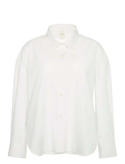 Calvin Klein Crisp Poplin Oversized Cropped S White S