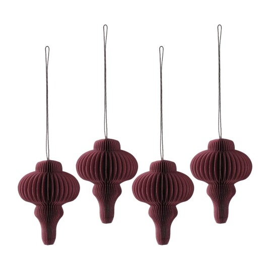 Scandi Living Spira juletrekuler 4-pakning Red