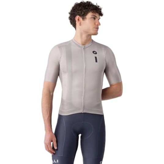 Castelli Drittone Logo Jersey Herre Clay/Belgian Blue XL