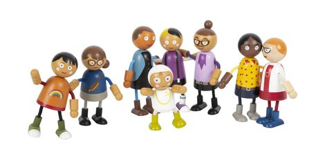 small foot  Bøyende dukkefamilie med baby