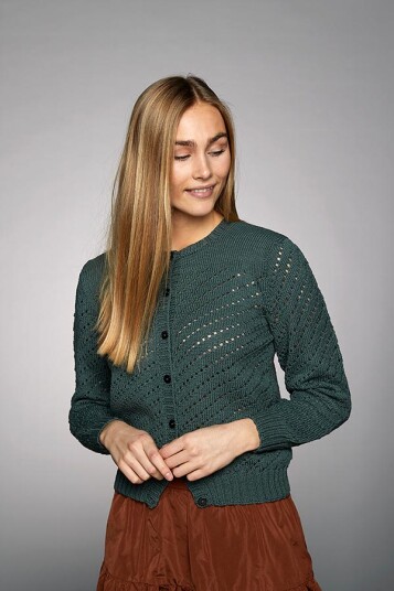 Cardigan med diagonale hulle