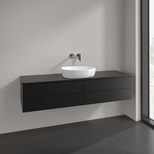 Villeroy & Boch Antao Servantskap med 4 skuffer 160x50x36 cm u/lys Sort Matt Villeroy & Boch Antao Servantskap med 4 skuffer 160x50x36 cm u/lys Sort Matt