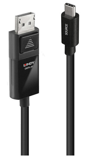 Lindy USB Type-C til DisplayPort 4K60 Adapterkabel 2m - Sort