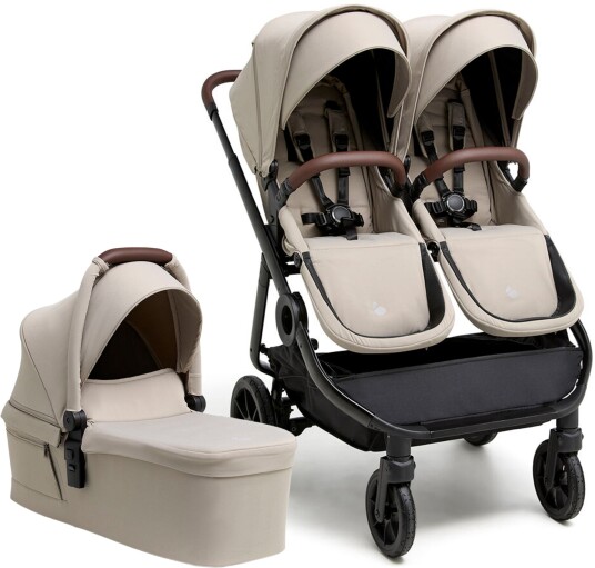 Beemoo Pro Twin 2 Søskenvogn Inkl. Liggedel Latte Beige