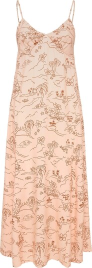 Maison Kitsune “Tropical Palm” Strap Dress   SCALLOP SHELL   36