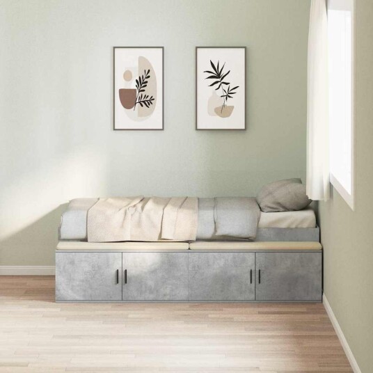 Oppbevaringsseng Betonggrå 100x200 cm