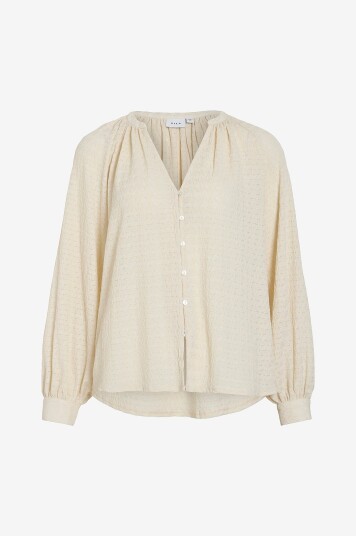 Vila - Skjorte viBabera V-neck L/S Shirt - Grå