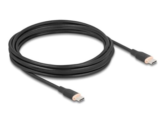 Delock Usb-Kabel 24 Pin Usb-C Hann Til 24 Pin Usb-C Hann Usb 2.0 20 V 3 A 4 M Usb Power Delivery 60W Støtte For Power Delivery 3.0 Svart