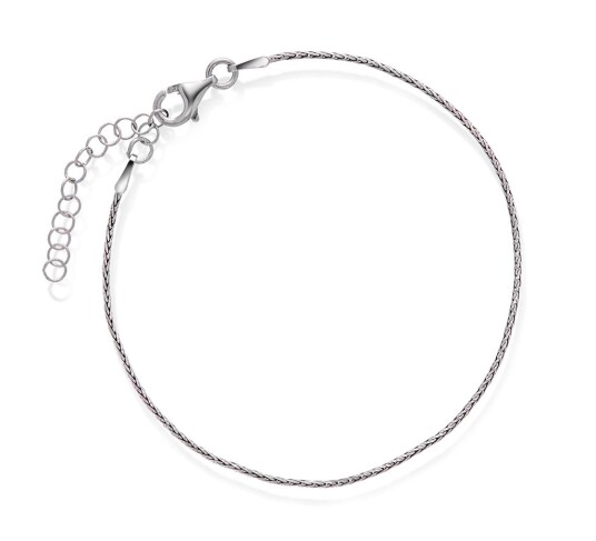 Pan Jewelry Hvete armbånd i 925 rhodinert sølv 19 cm