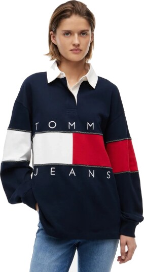Tommy Jeans Tjw Ovs Flag Rugby Ext Navy M