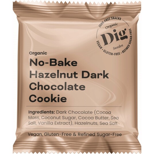 Dig Organic No-Bake Hazelnut Dark Chocolate Cookie 35 g Dig Organic No-Bake Hazelnut Dark Chocolate Cookie 35 g