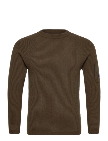 C.P. Company Lambswool Grs Crew Neck Full Knit Brown S C.P. Company Lambswool Grs Crew Neck Full Knit Brown S