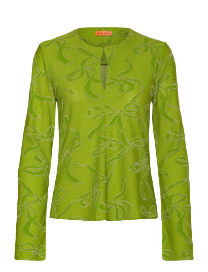 STINE GOYA 2246 Lurex Jersey, Long Sleeve Tie - Green - XXS