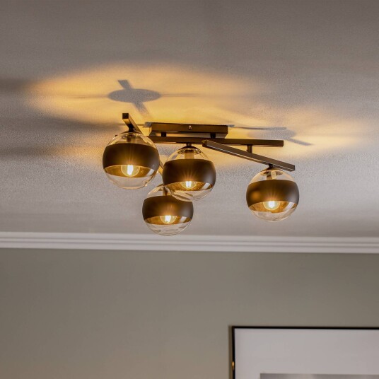 EMIBIG LIGHTING Smart taklampe svart/klar med 4 lys