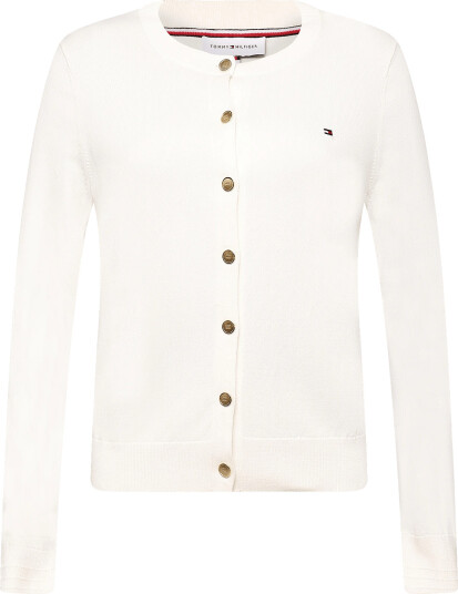 Tommy Hilfiger Cotton Jersey C Nk Ls Cardi Cream XS