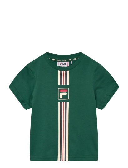 FILA Montereggi Regular Heritage Tape T Shirt Green 122 128 FILA Montereggi Regular Heritage Tape T Shirt Green 122 128