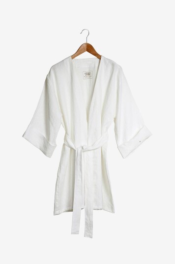 Lovely Linen   Kimono Lovely i vasket lin   Hvit