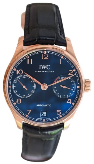 IWC Herreklokke IW500713 Portugieser Blå/Lær Ø42.3 mm IWC Herreklokke IW500713 Portugieser Blå/Lær Ø42.3 mm