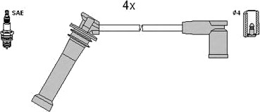 Tennplugg kabelsett HITACHI 134955 Tennplugg kabelsett HITACHI 134955