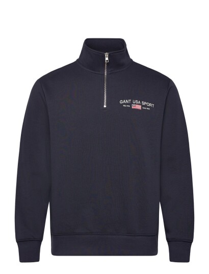 GANT Graphic Half Zip Navy S