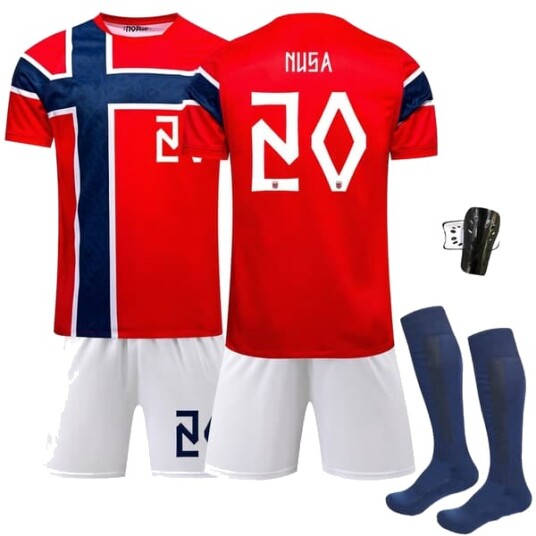 2026 World Cup Norge Hjemmefotballdrakt Voksen og Barn Trøye Shorts Sokker Sett Menn Kvinner Ungdom Gutt Jente