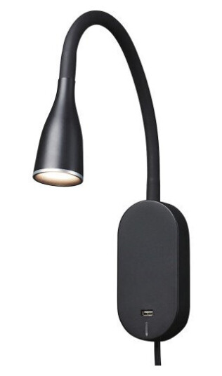 Nielsen Light Eye vegglampe 5 watt dimbar m/ USB - Svart