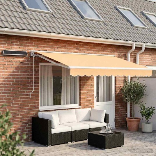 vidaXL Elektrisk Utrekkbar Markise sand 4 x 2 m