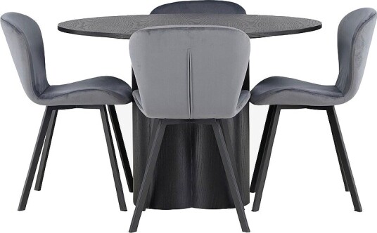 Venture Home Spisegruppe Olivia med 4 stk stoler Lilja Svart Venture Home Spisegruppe Olivia med 4 stk stoler Lilja Svart