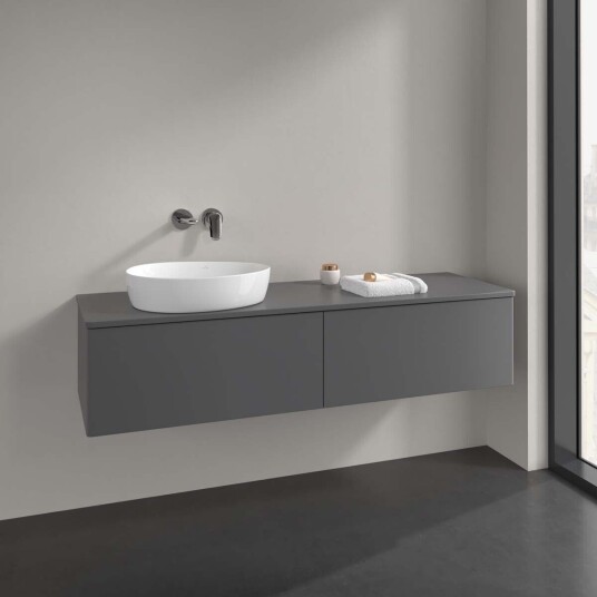 Villeroy & Boch  Antao Servantskap med 2 skuffer 160x50x36 cm u/lys Antrasitt Matt