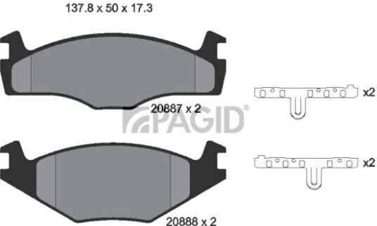 PAGID T0388N Bremseklosser PAGID T0388N Bremseklosser