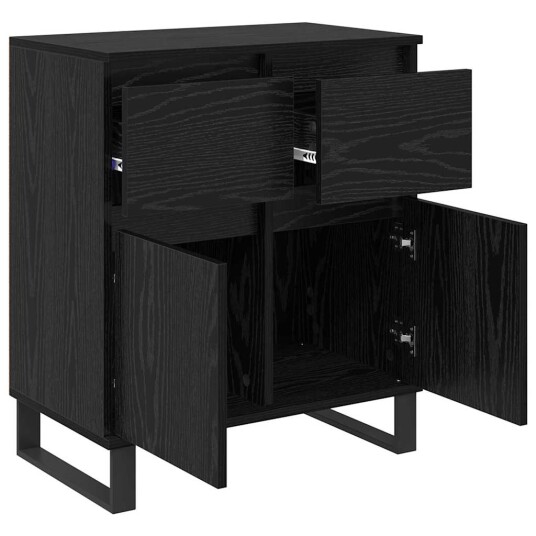 Serviesskap Svart Eik 60 x 35 x 70 cm Ingeniørtre og jern Serviesskap Svart Eik 60 x 35 x 70 cm Ingeniørtre og jern