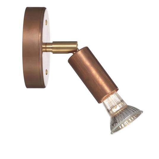 Örsjö Belysning - Star Vägglampa Kopplingshus, Rå Koppar, Kabel/dimmer - Sengelamper - Jonas Bohlin - Kobber