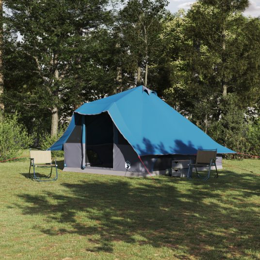 Tipi telt med tak med lagring Blå 358 x 296 x 258 cm taft