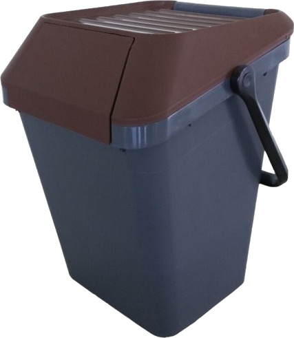 Avfallsbeholder Easymax Grå Plast 45 L Med Brunt Lokk