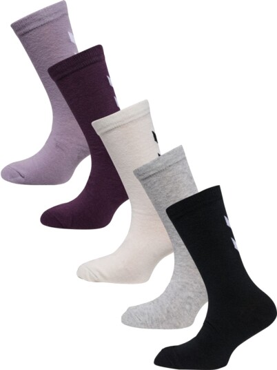 Hummel Make My Day Sock 5 Pack Lavender Gray