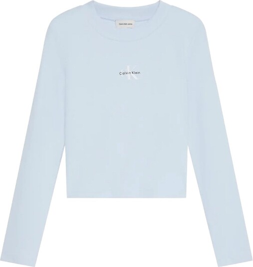 Calvin Klein Jeans Ls Monologo Baby Tee Blue S