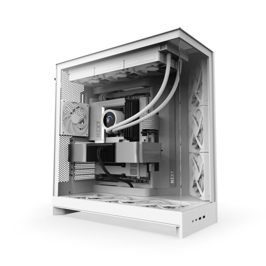 NZXT H9 Flow 2025 Midi Tower Kabinett Hvit for ATX/EATX/mATX/Mini-ITX
