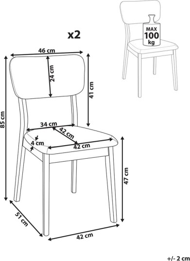 Spisestol Minier sett med 2 -