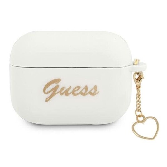 Guess Guaplschsh Airpods Pro Cover Biały/White Silicone Charm Heart Collection Guess Guaplschsh Airpods Pro Cover Biały/White Silicone Charm Heart Collection