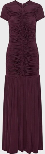 Rotate Kjole Gathered Maxi Burgundy  40
