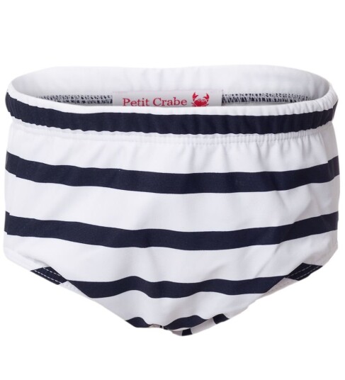 Petit Crabe Svømmebleie   Leo   UV50+   Hvit/Marine Stripet   Petit Crabe   2 3 år 92 98   Svømmebleie Blå