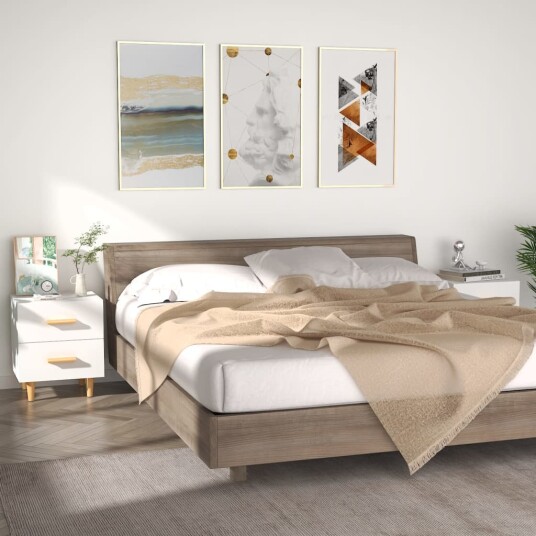 vidaXL Nattbord 2 stk hvit 40x35x47,5 cm vidaXL Nattbord 2 stk hvit 40x35x47,5 cm
