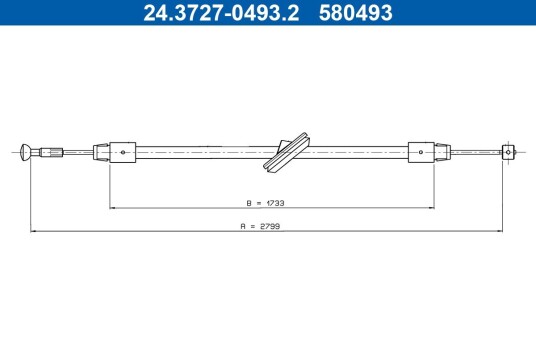 Tautrekk, håndbremse ATE 24.3727-0493.2