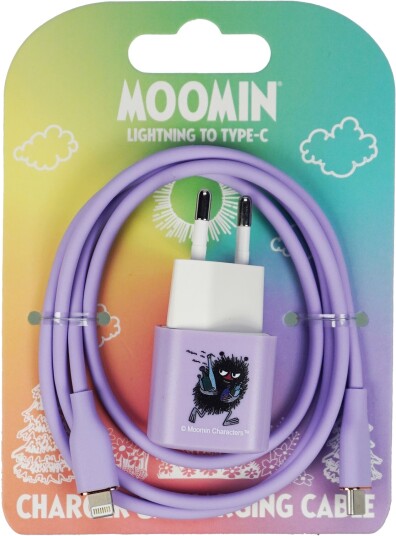 Moomin 20W Lightning til USB-C vegglader 1 m Lilla